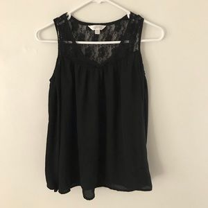 Decree Black Lace Cold Shoulder Top